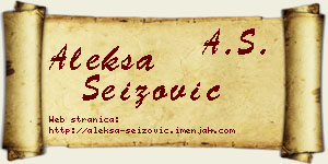 Aleksa Seizović vizit kartica